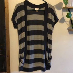 Navy and Grey Short Sleeve cover up